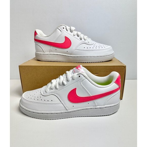 6 WMNS Nike Court Vision Low Next Nature White/Sea Coral/Volt/Black DR9885 101 - Picture 1 of 7